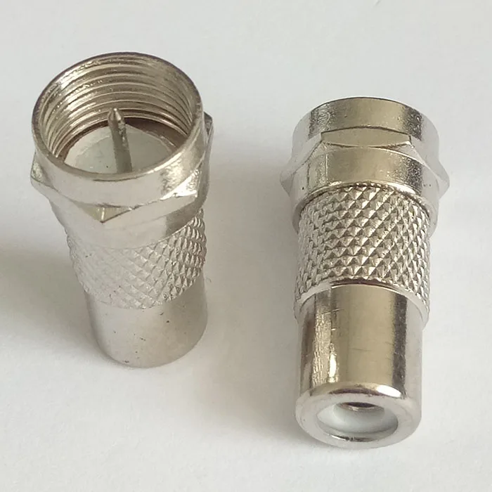 

50pcs F Type Male Plug to RCA Female Jack Straight RF Connector Coaxial Adapter