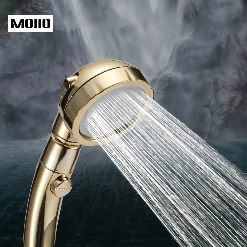 

360 Degrees Rotating high pressure shower head Adjustable Water Saving Douche 3 Mode Shower nozzle with Stop Button chuveiro
