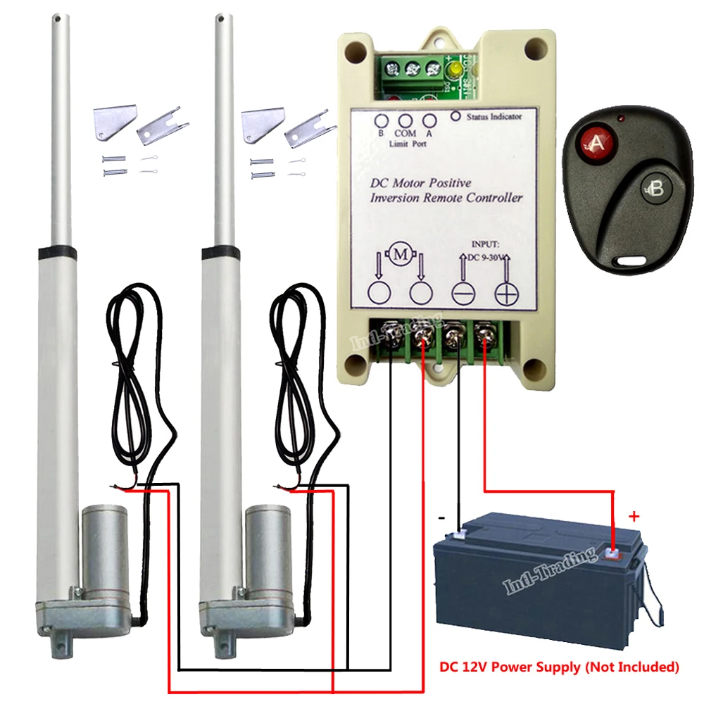 

2 Linear Actuators 10" Stroke 100KG=1000N 220lbs Lift 12V DC Motor W/ Switchable Forward Reverse Controller Mounting Bracket Set