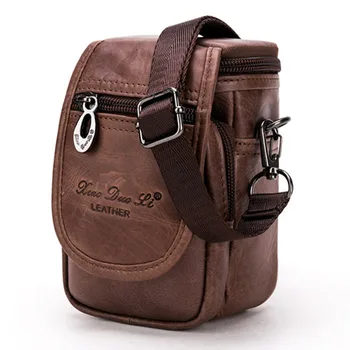 

Men Leather Cowhide Men Waist Pack Shoulder Crossbody Bag fashion Belt Waist Fanny Pack Phone Cigarette Case Bag wallet