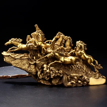 

30CM Large--TOP COOL art collection- home office ROOM Decor -8 Fine horses ART bronze statue sculpture Decoration