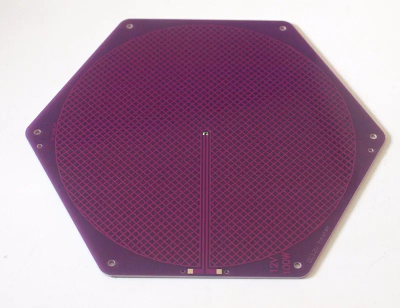  Kossel Delta Rostock 3D drucker Lila 170mm/180mm PCB heißen bett hexagonal heißer bett 12V 100W mit