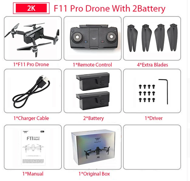 SJRC F11 PRO gps Дрон с Wifi FPV 1080 P/2 K HD камера F11 бесщеточный Квадрокоптер 25 минут время полета складной Дрон Vs SG906 - Цвет: PRO 2B C