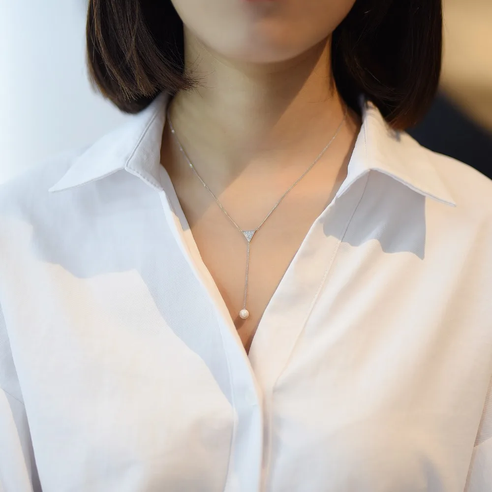 Seanlov New Luxury Peal Pendant Necklace Jewelry For Women Gifts Fashion Wedding Engagement Necklace