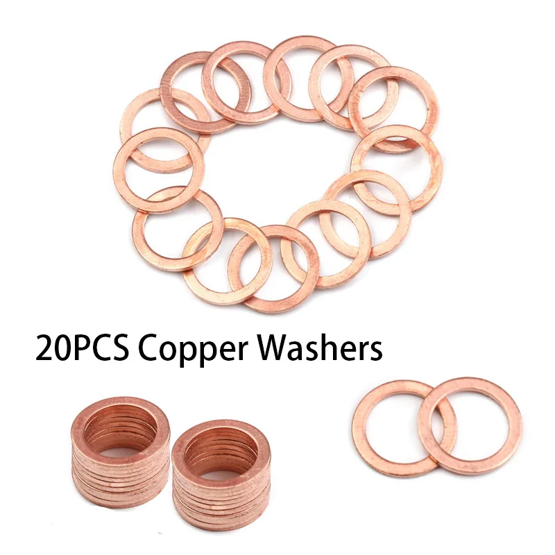 220pc Copper Washer Flat Ring SAE Assortment Oil Brake Clutch