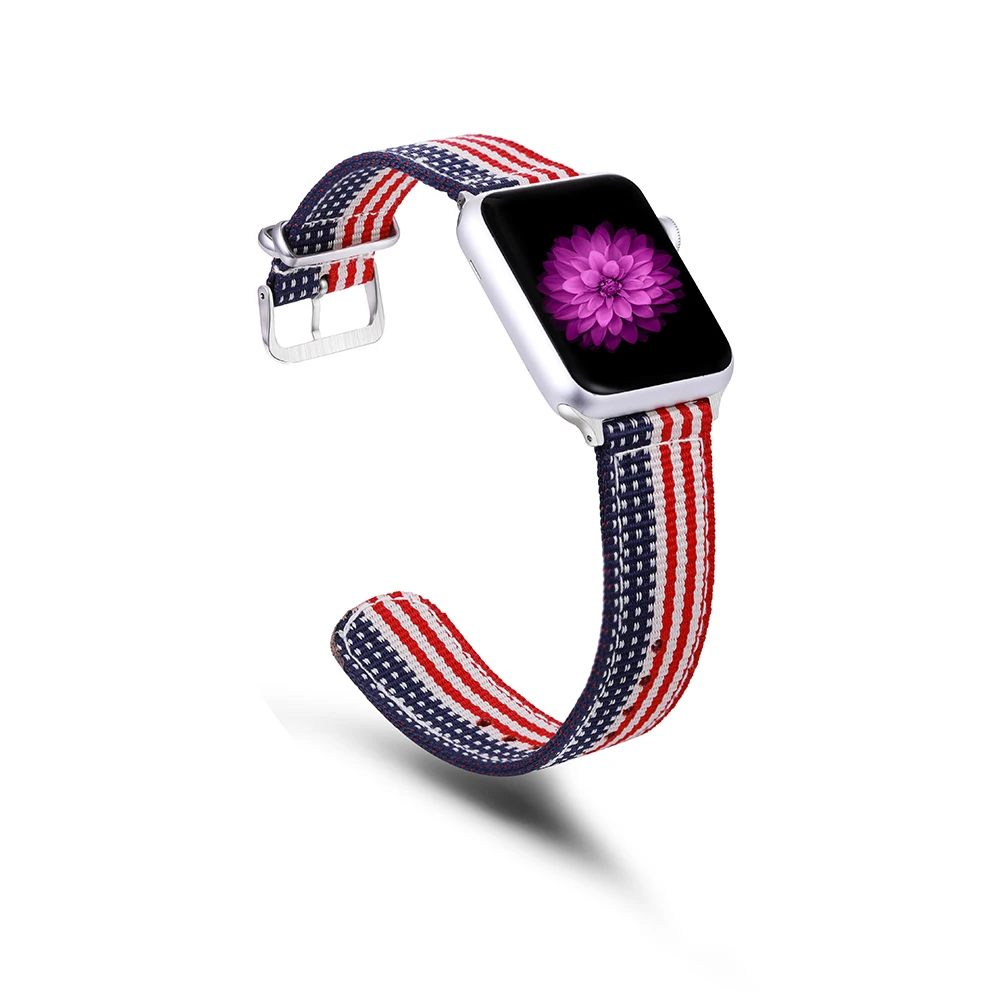 

Rainbow Flag Style Nylon Strap for Apple Watch Sport Band 38mm 42mm for Apple iWatch 40mm 44mm Series 1 2 3 4 Nylon Sport Strap