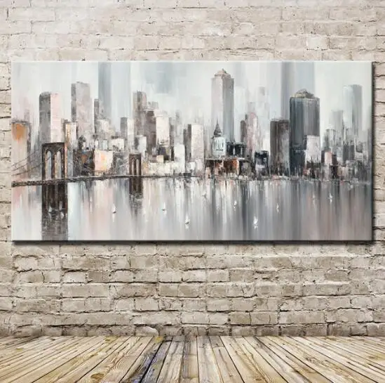 

2019 CH 3 Sets Painting Canvas Prints Calligraphy Abstract City Canvas Poster Arts Oil Painting On Modern Decor Frameless