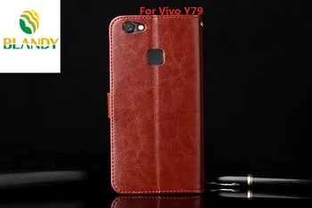 

10pcs/lot For Vivo Y79 Book Style Crazy Horse Lines Leather TPU Wallet Case For BBK Vivo X9 For BBK Vivo V5 Y67 Y55A