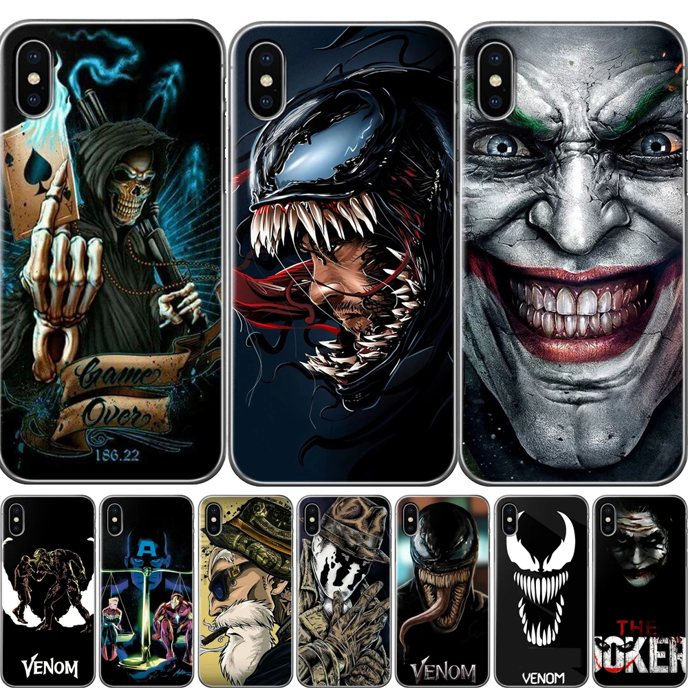 Venom Joker чехол s для iPhone 5 S SE X чехол для телефона Мягкий ТПУ силиконовый чехол для iPhone 6S 6 7 8 Plus XS Max XR чехол матовый Fundas