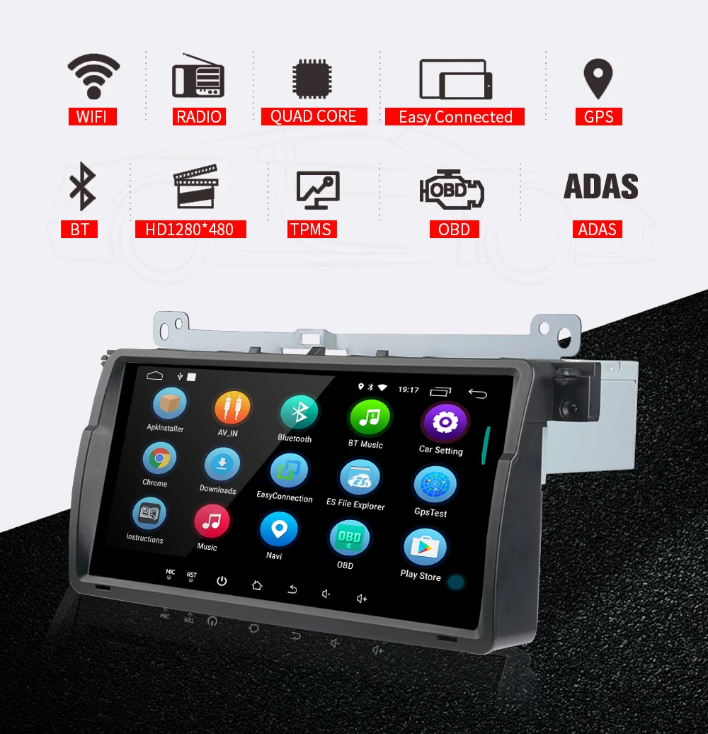 Excellent Kapud  Original Car Multimedia Player 8.8 No DVD Stereo System GPS  Wifi BT SWC Quad Core for BMW E46/M3/Rover 75/MG ZT/3 Series 1