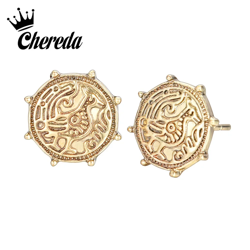 Серьги пусеты Chereda Norse Viking мужские бронзовые и античные серебряные серьги для