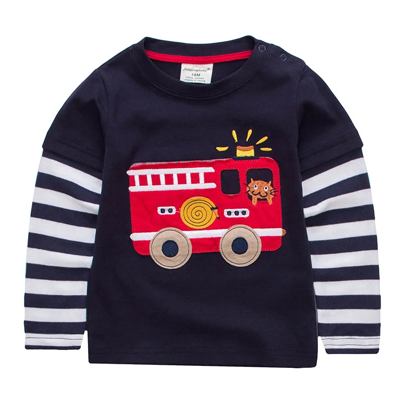 Jumpingbaby 2019 детская одежда футболка для мальчиков хлопковые футболки с длинным