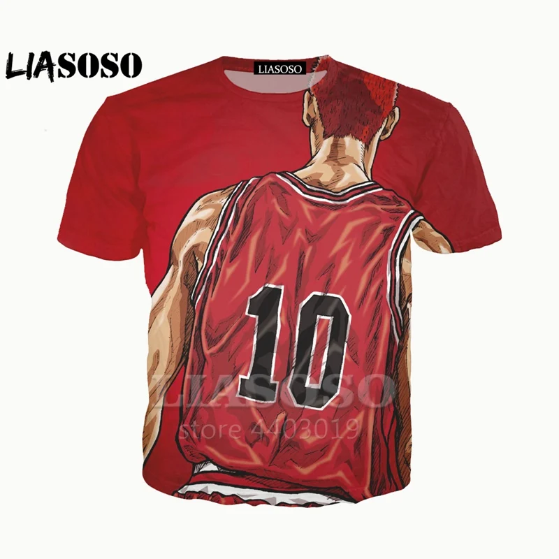 

LIASOSO Movie Slam dunk 3D Print Men Women Anime Sport Casual O-neck Harajuku Funny Hip hop quality T-shirt T Shirts TopsA049-07