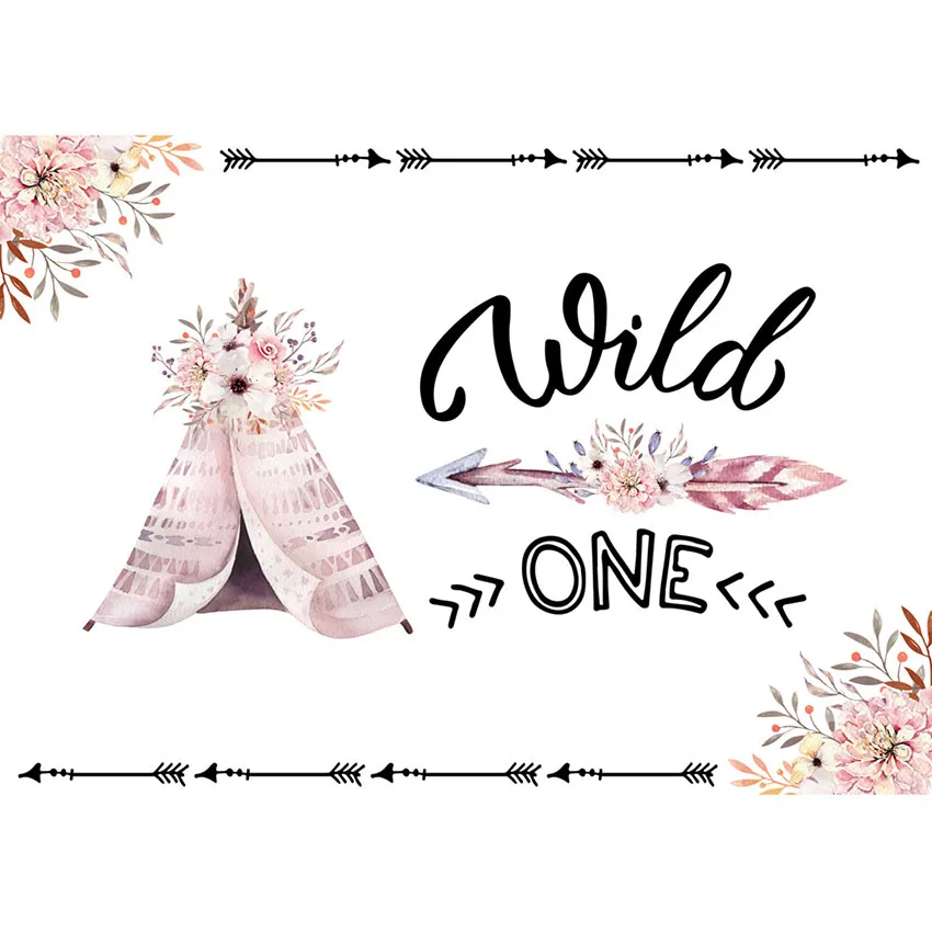 Quality vinyl cloth pink one year old birthday photo background for