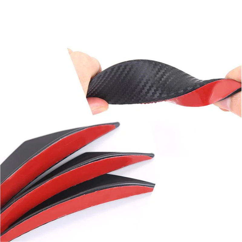 6Pcs Universal Carbon Fiber Look Car Front Bumper Fins Spoiler Wing Lip Splitter M8617