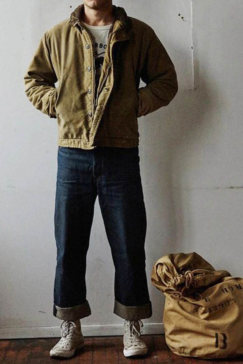 2019 NON STOCK Khaki N-1 Deck Jacket Vintage USN Military Uniform For Men N1