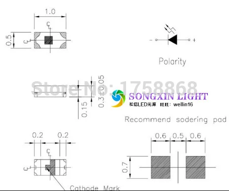 50 шт. SMD SMT 0402 ультра яркий оранжевый/янтарный светодиодный светильник XIASONGXIN светильник Янтарный