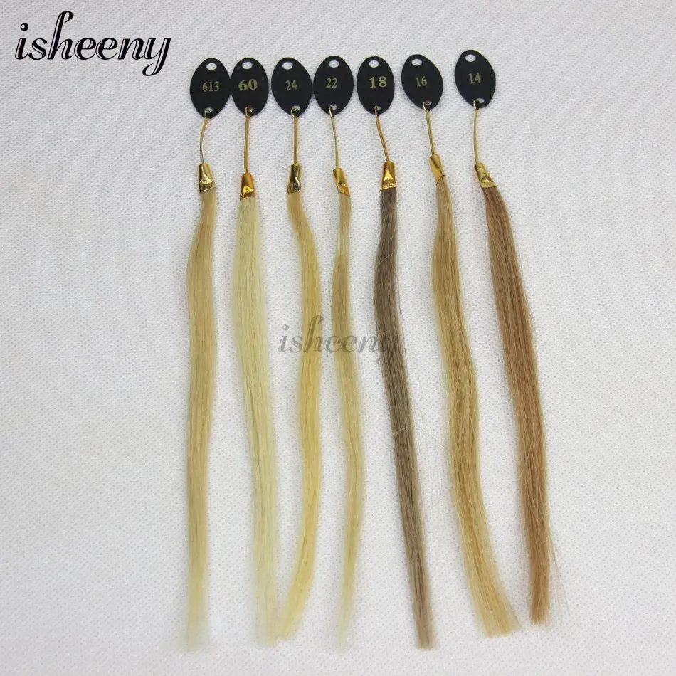 Isheeny Hair Extensions Color Rings 33colors 100% Real Remy Human Hair Color Chart Can Be Dyed For Salon Sample