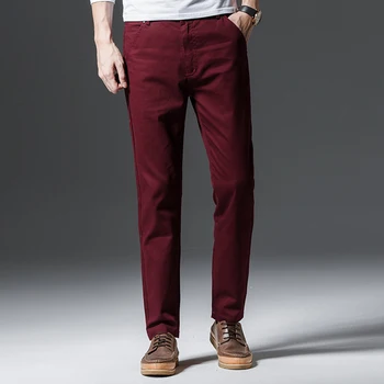 

Business Pants Men Design Casual Men Pants Cotton Slim Pant Straight Trousers Fashion Business Solid Khaki Black Pants Men