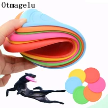 1 pçs engraçado silicone voador pires cão gato brinquedo do jogo do cão discos de vôo resistente mastigar cachorro treinamento interativo suprimentos para animais estimação