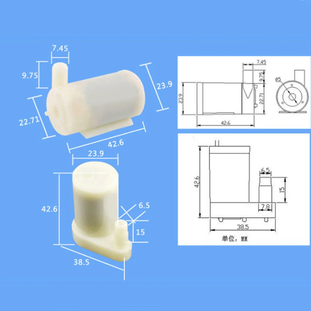 Aquarium Micro Water Air Pumps Submersible Motor Mini Super Silent Fish Tank Fountain Accessory DC3-5V 100L/H Submersible Pump