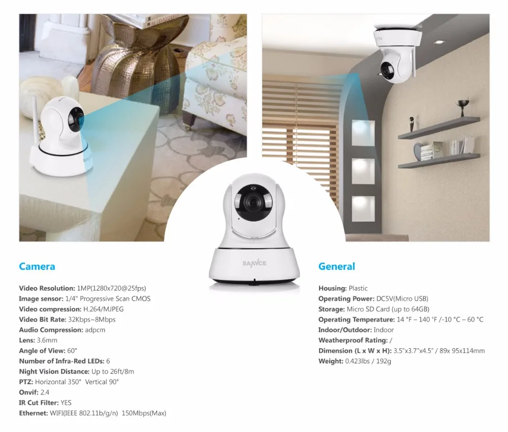 SANNCE HD 720P 1080P Беспроводная IP камера, умная cctv камера безопасности, P2P сетевая радионяня, домашняя Serveillance Wifi камера