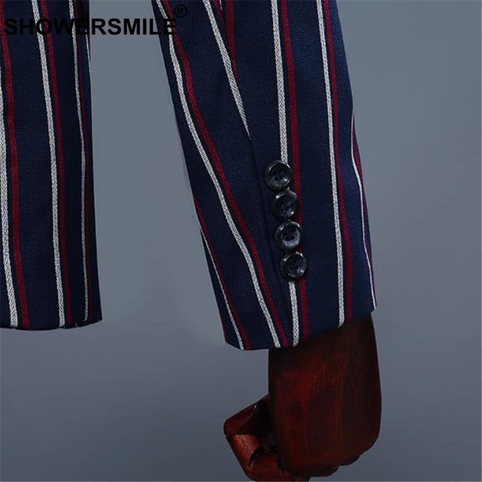 SHOWERSMILE 3 Piece Blazer+Trousers+Vest Men Slim Fit Suits British Style Suit Jacket Double Breasted Blazer Singers Costumes