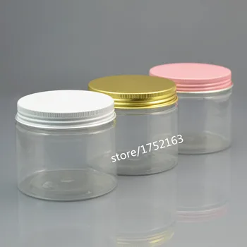 

180G transparent PET cream jars,cosmetic container,cream Bottles,Cosmetic Jars with white/pink/gold Cap for Mask Cream Packing