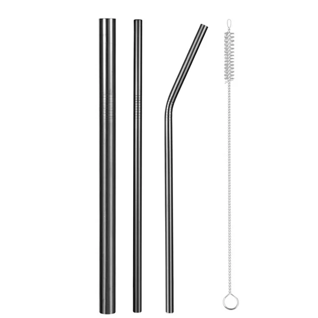 Extra Wide Straw Reusable Stainless Steel Drinking Straw Metal Straw For Smoothies Tapioca Pearls Milk Tea Juice Bar Tools hybrid F