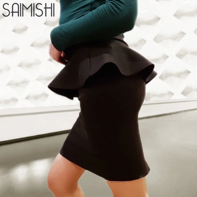 Женская облегающая юбка Saimishi обтягивающая карандаш с высокой талией|high waist pencil