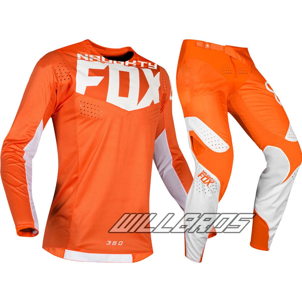 Envío Gratis 2019 travieso Fox MX 360 Kila Jersey pantalones Motocross bicicleta MTB ATV adulto de negro conjunto de engranajes - 3