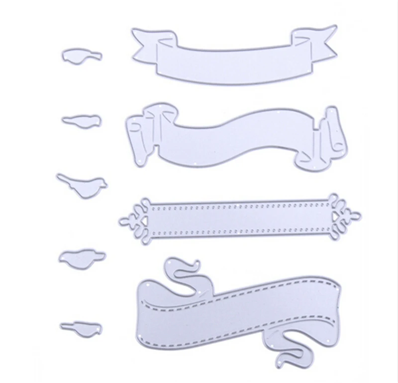 9pcs/Set New Creative Banners Birds Metal Cutting Dies Scrapbooking Photo Album Paper Cards Decoration Crafts Embossing Pop Dies