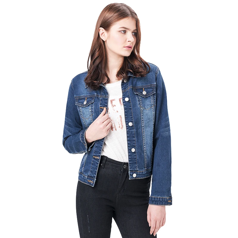 2019 LEIJIJEANS Women Plus Size 6XL long basical jeans jacket coat Bleach Full Sleeves Single Breast Slim Women Denim Jacket