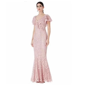 

Fashion Women Sexy Summer Pink Black Maxi Elegant Bandage Dress 2018 New Solid Long Lace Hollow Out Short Sleeve Evening Vestido