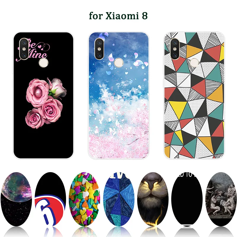 Для Coque Сяо mi 8 чехол 6 21 &quotРезина ТПУ Силиконовый Redrose прозрачный Fundas ультратонкие