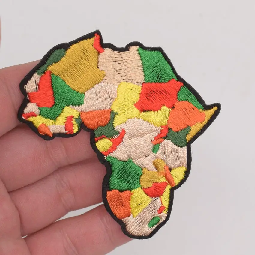 Новое поступление 2 шт Африканская Карта вышивка железные нашивки для одежды DIY аксессуары цветы аппликация наклейки на наручную повязку