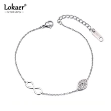 Lokaer модный Бесконечность и браслет ручной работы с разноцветным бисером очаровательные браслеты для девочек из нержавеющей стали цепи и звенья женские браслеты-нитки ювелирные изделия B19052