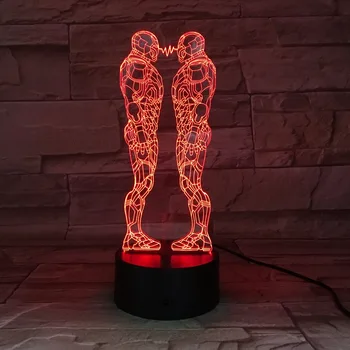 

Iron Man 3D Night Light Touch Switch 7 Color Changing LED Table Lamp Ironman Hero USB Night Lights Bedside Lamp for Kids 3D-679