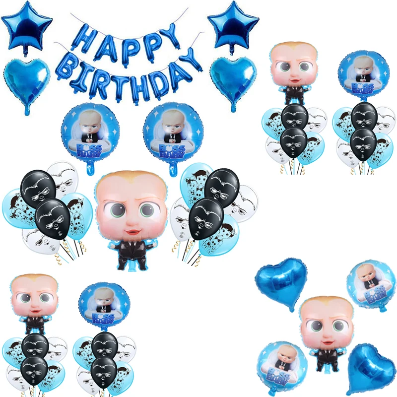 

1set Boss baby Foil Latex Balloons Happy Birthday Party Festival Decorations Globos Kids Toys Baby Shower Supplies kids toy gift