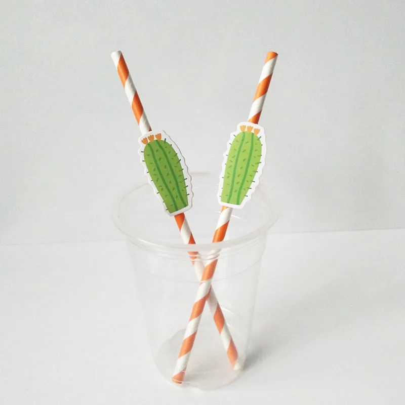10 шт./лот кактус бумажная соломинка для питья гавайская вечеринка на день рождения Декор Лето тропические напитки поставки Коктейльные бумажные соломинки