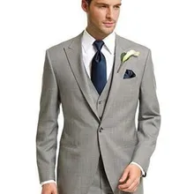 Мужские костюмы из 3 предметов светло-серые Свадебные смокинги под заказ нарядное платье