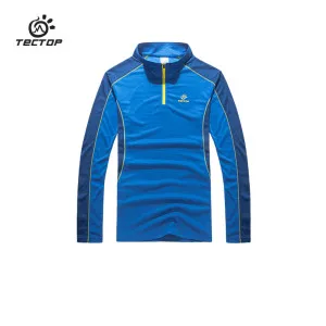 

Tectop Children outdoor sports Quick-drying Half cardigan Long sleeves T-shirts Kids girls hiking camping Windproof collar
