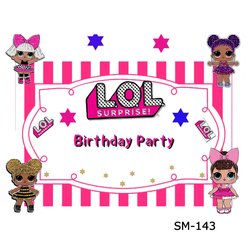 Photography backdrop for child girl birthday photo Studio pink dolls surprise vinyl Background for newborn girl princess SM-143