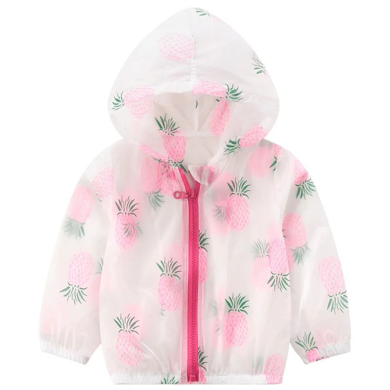 

Baby sunscreen baby coat girl children's skin suit Sun Protective Outdoor Coat Hooded Anti-UV Summer Beach Zipper Clothes