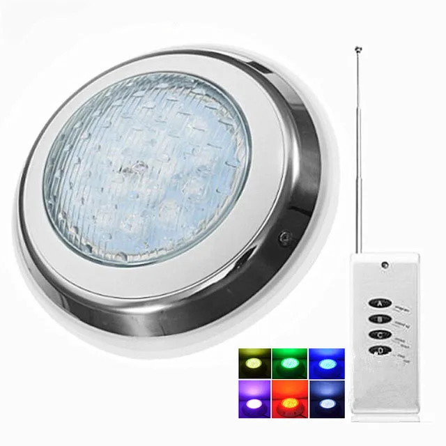 

Swimming Pool Light RGB Surface Mounted LED Underwater Lights IP68 AC12V Stainless Steel Fountain Lamp Spa Pond Lamps