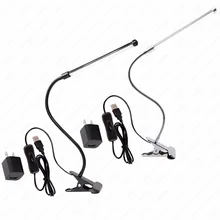 Гибкая труба 6 Вт светодиодный подсветка для фотографий Книга Чтение Освещение Настольный зажим Зажимная лампа переключатель разъем USB спальня