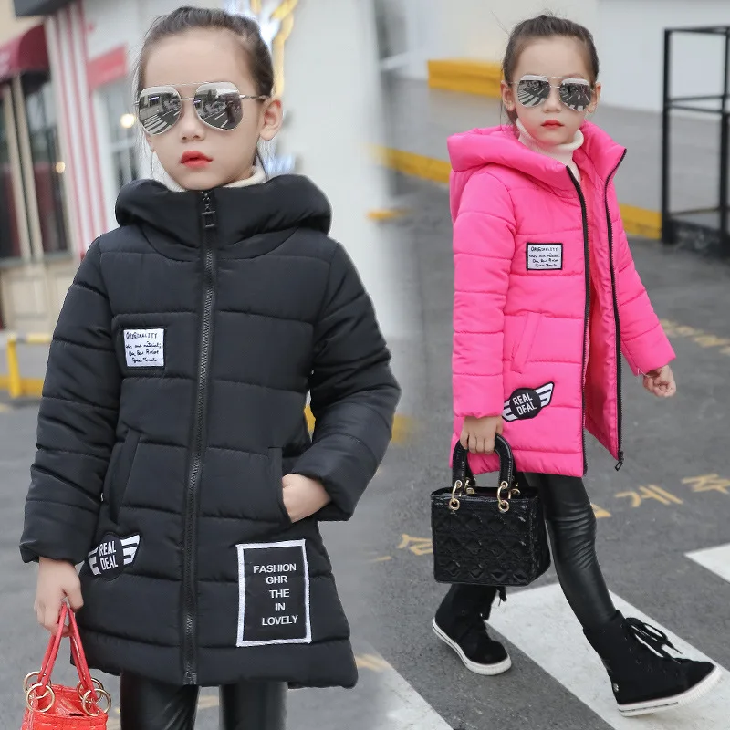 

2018 Girls child wadded jacket outerwear medium-long cotton-padded jacket thickening children's clothing winter girls coat