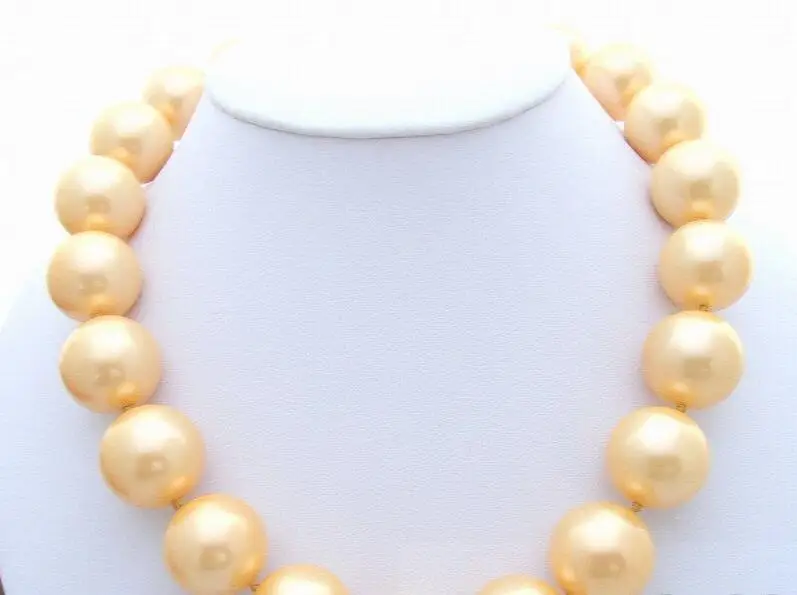

FREE SHIPPING HOT sell new Style >>>> 20mm Golden Sea Shell Pearl Necklace