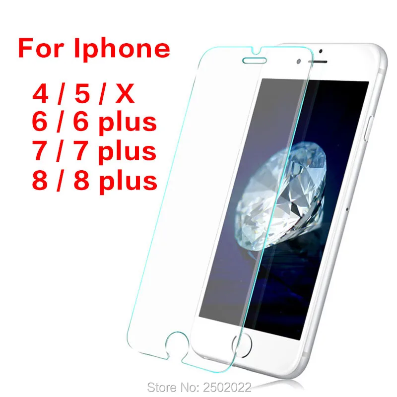 Protective Glass For Iphone 8 Plus Glass Protection For Iphone X Film i phone 7 6 Plus 5 4 8plus Screen Protector Tempered Glas