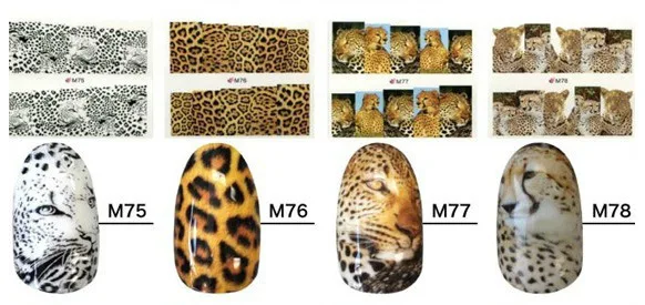 30 шт/3 листа 8 типов Тигры и Змеи 3D наклейки для ногтей водные дизайны наклейки для ногтей наклейки для макияжа водные тату Маникюр Инструмент